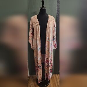 Angie Long Floral Kimono